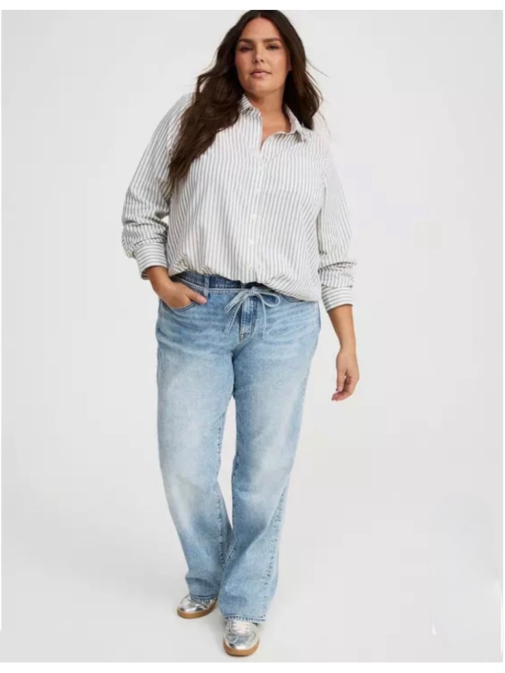 Torrid Striped 5x Plus Size Botton Down Casual Shirt